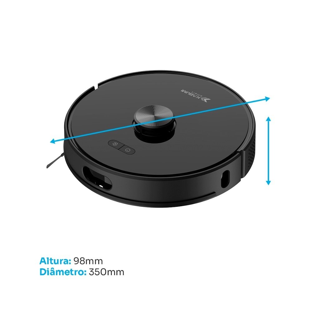 Robô Aspirador de Pó e Passa Pano Balão.info Smart K1100, Mapeamento, MOP Rotativo, Autolimpante, até 10000PA, APP, 127V, Preto - KSAR110010PT - view 2