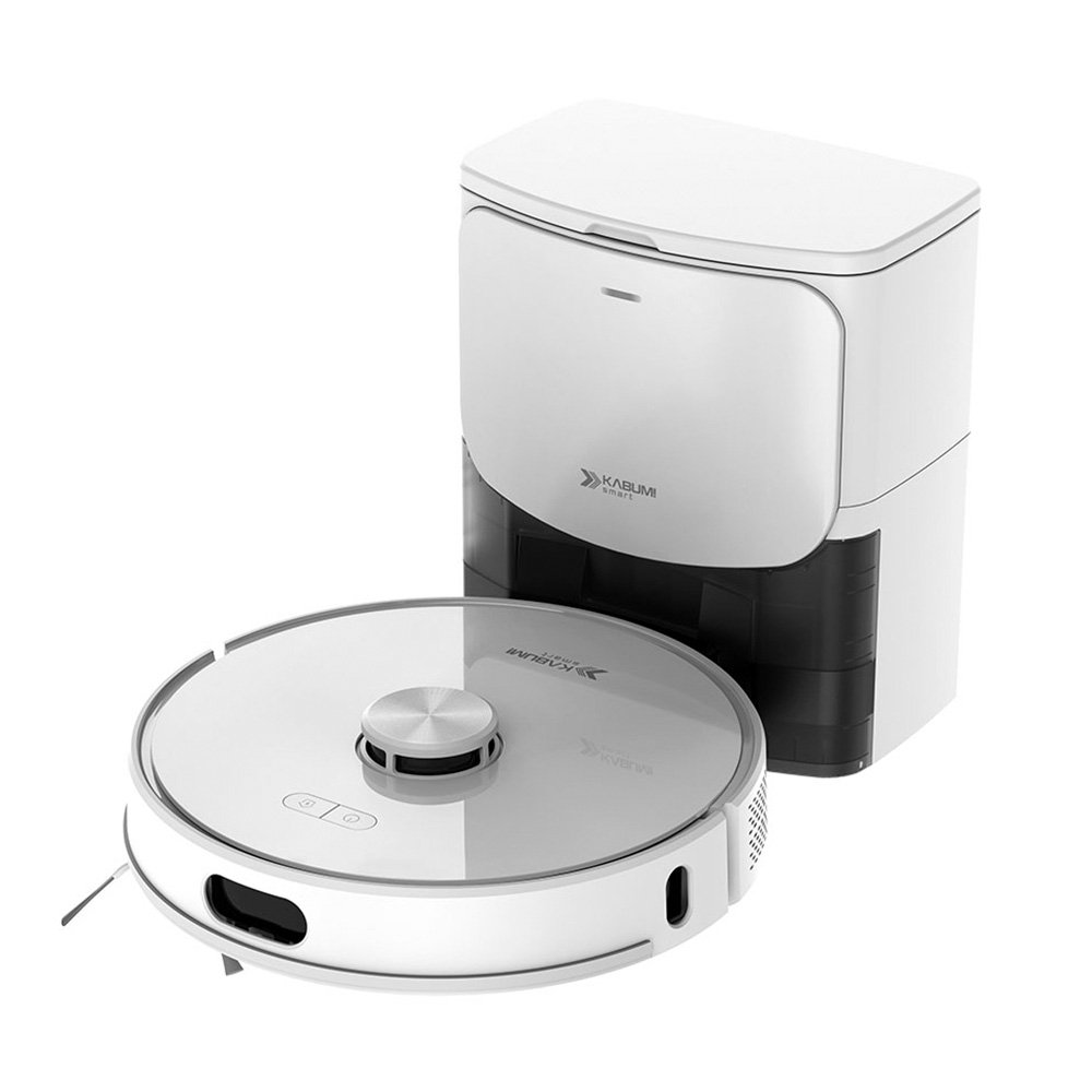 Robô Aspirador de Pó e Passa Pano KABUM! smart K1100, Mapeamento, MOP Rotativo, Autolimpante, até 10000PA, APP, 127V, Branco - KSAR110010BR