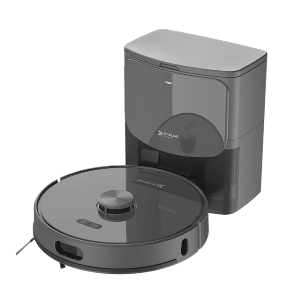 Robô Aspirador de Pó e Passa Pano KABUM! smart K1100, Mapeia, MOP rotativo, Autolimpante, 10000PA, APP, 127V, Cor Inox/Cinza  - KSAR110010CZ