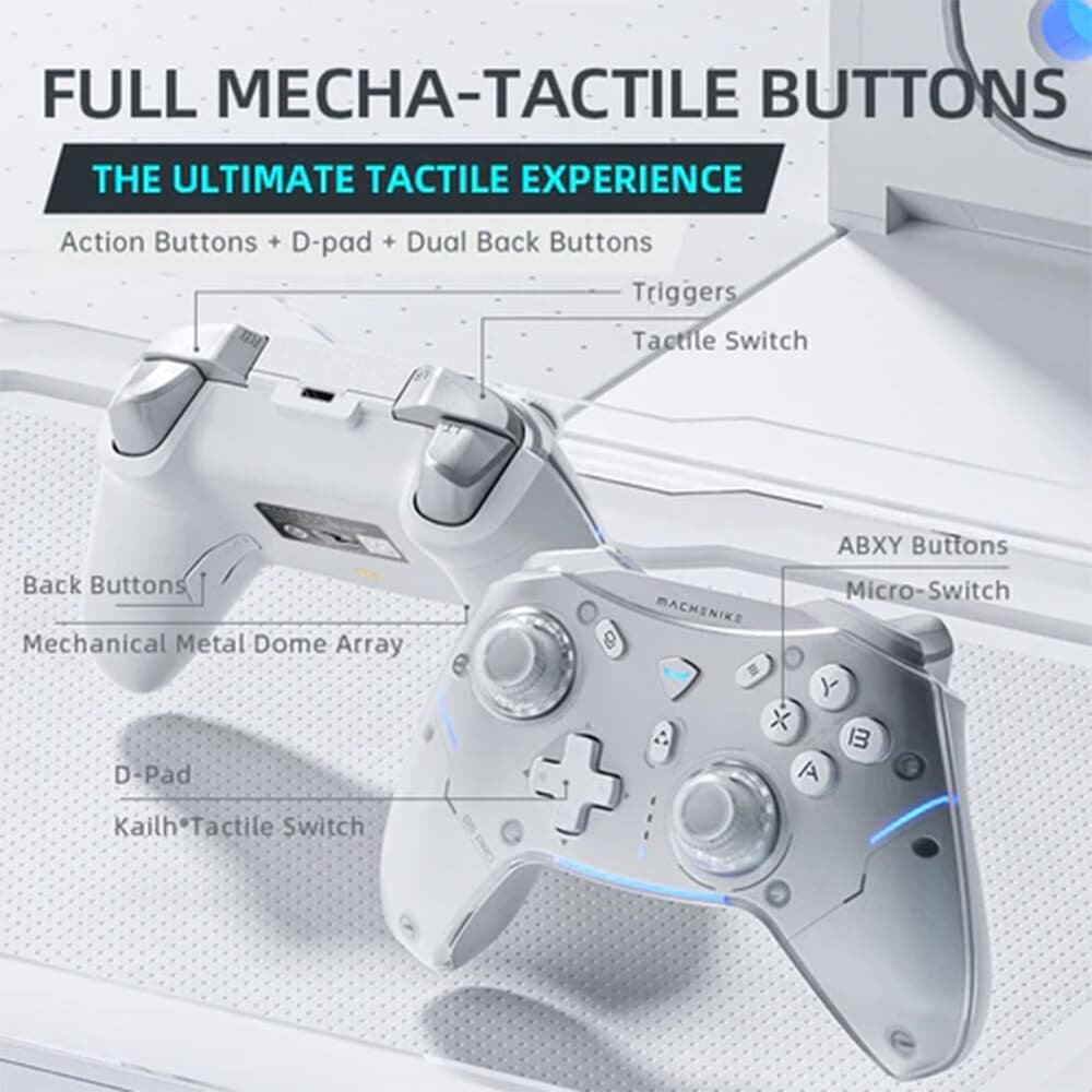 Controle Sem Fio Gamer Machenike G5 Pro, Multiplataformas, RGB, Switch Kailh, Branco - JJ02GJ006 - view 5