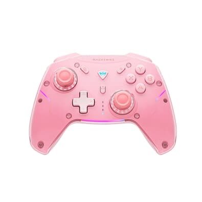 Controle Gamer, Machenike G5 Pro Max, Multiplataformas, Tri-Mode, RGB, Switch Kailh, Rosa - JJ02GJ007