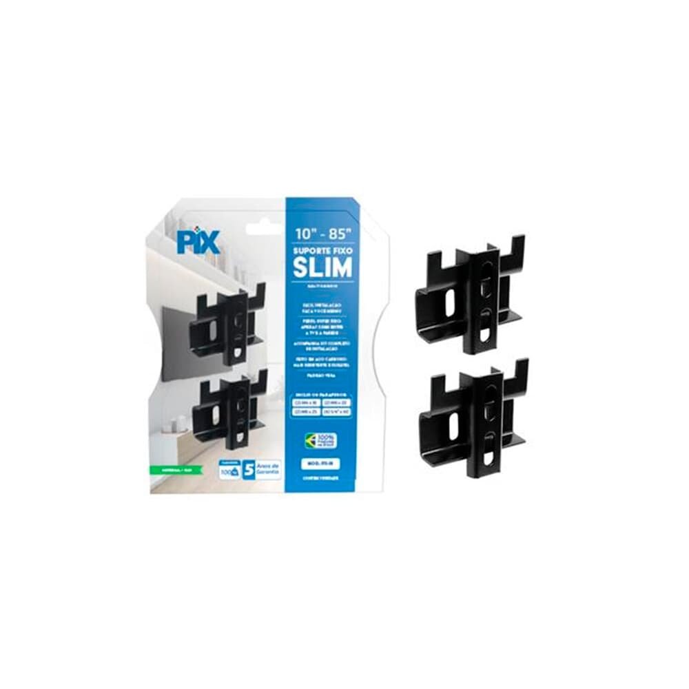 Suporte para TV PIX PX-18, Fixo, Universal, para TVs de 10 a 85, Slim, Preto - 079-0024 - view 3