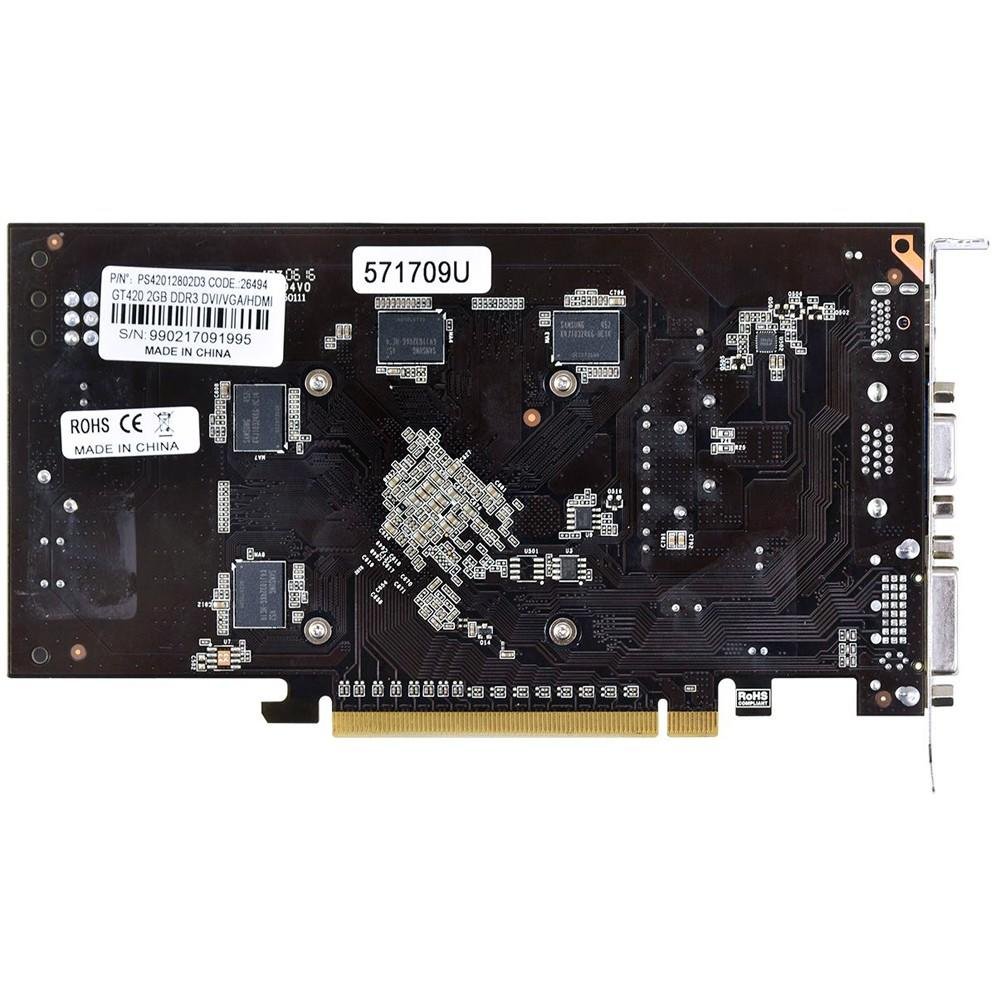 Placa de Vídeo VGA PCYes NVIDIA GeForce GT 420 2GB DDR3 128Bits PS42012802D3 Placa de Vídeo VGA PCYes NVIDIA GeForce GT 420 2GB DDR3 128Bits PS42012802D3