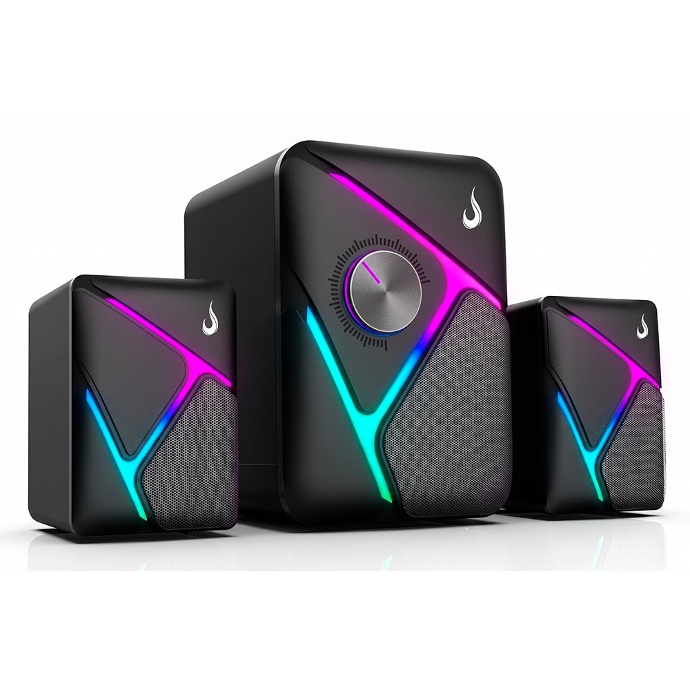 Caixa de Som Gamer 2.1 Rise Mode Nebula Sound 01, 11W, RGB, Com Subwoofer, USB e P2, Preto - RM-SPNE-01-RGB