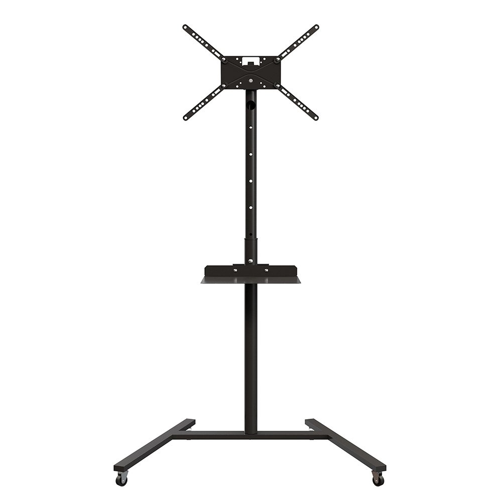 Pedestal de Chão para TVs de 19" a 56", com Rodízios, Bandeja e Ajuste de Altura, Preto - pedestal-class-pr