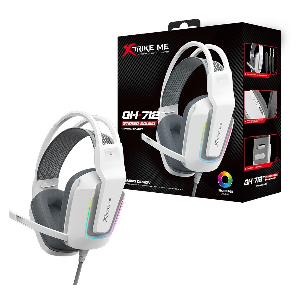 Headset Gamer Xtrike GH-712, Drivers 50mm, 7.1 Surround, Conexão USB e P2, Branco - GH-712WH - view 8