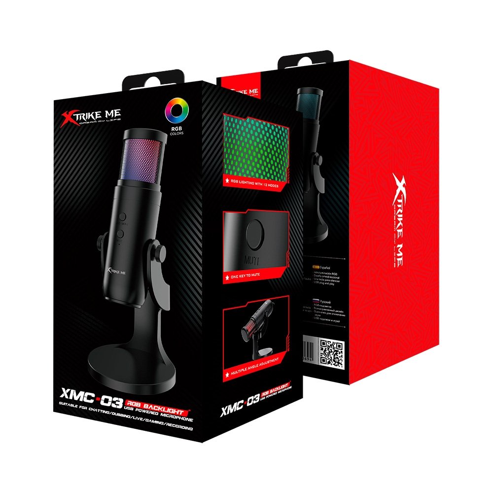 Microfone Gamer Xtrike XMC-03, Condensador, Omnidirecional, Conexão USB, Iluminação RGB, Preto - XMC-03 - view 9