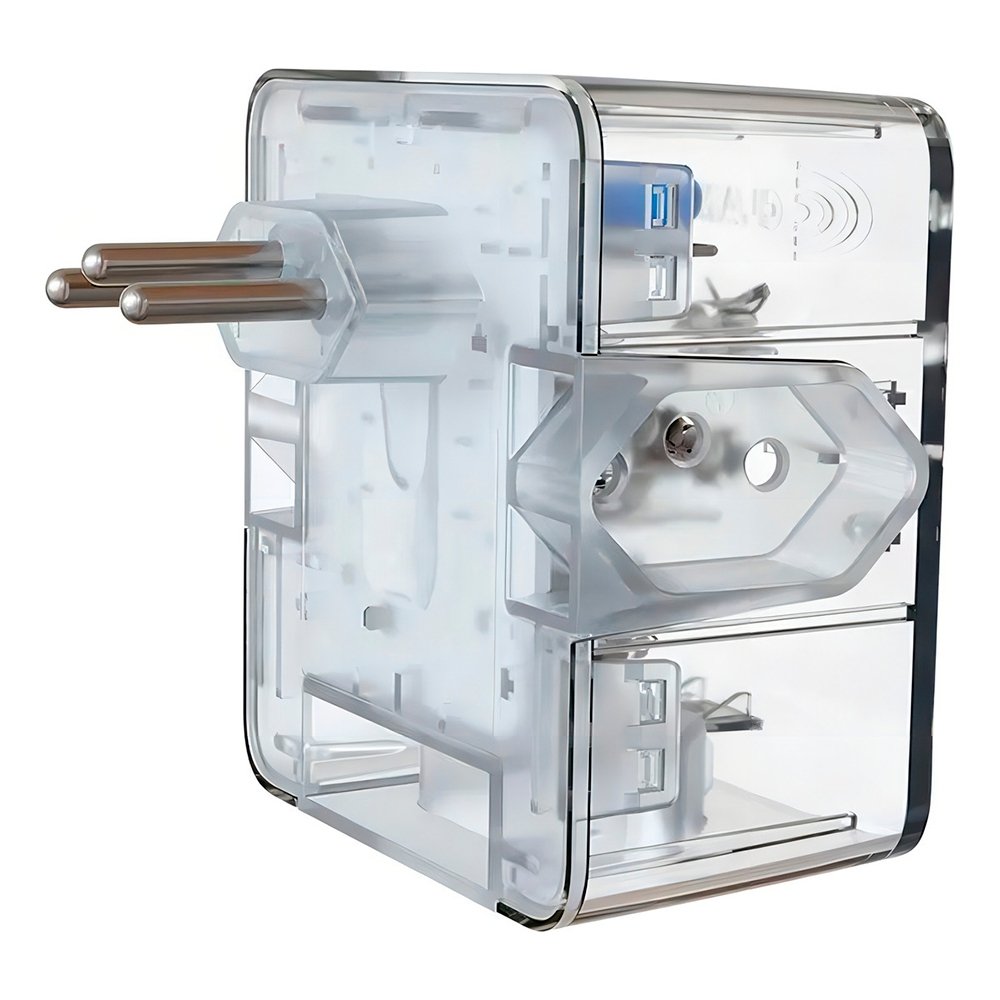 Protetor contra Surtos DPS iCLAMPER Energia 3, com 3 Tomadas, 10A, Bivolt, Tecnologia LCF, Transparente - 26788