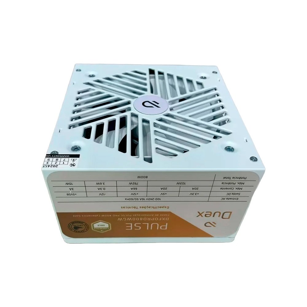 Fonte Duex Pulse Pro, 800W, 80 Plus Gold, Full Modular, PFC Ativo, Branco - DXFOPRO800WGW - view 2