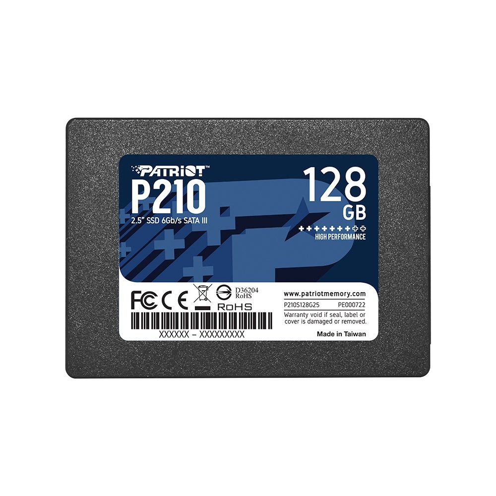 SSD Patriot P210, 128GB, 2.5", SATA 3, Leitura 450MB/s, Gravação 430MB/s, Preto - P210S128G25 SSD Patriot P210, 128GB, 2.5", SATA 3, Leitura 450MB/s, Gravação 430MB/s, Preto - P210S128G25