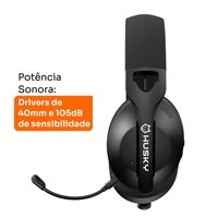 Headset Gamer Husky Matilha, P3 3.5mm, Driver 40mm, Microfone Omnidirecional, Cabo 2m,165g, Preto - HHG100PT