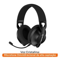 Headset Gamer Husky Matilha, P3 3.5mm, Driver 40mm, Microfone Omnidirecional, Cabo 2m,165g, Preto - HHG100PT