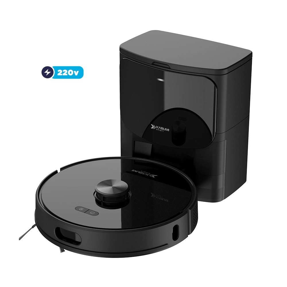Imagem 3 de 9 do produto Robô Aspirador de Pó e Passa Pano KABUM! smart K1100, Mapeamento, MOP rotativo, Autolimpante, até 10000PA, APP, 220V, Preto - KSAR110020PT