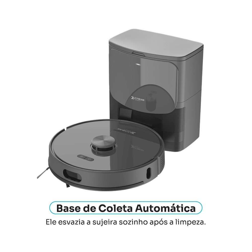 Robô Aspirador de Pó e Passa Pano Balão.info Smart K1100, Mapeia, MOP rotativo, Autolimpante, 10000PA, APP, 220V, Cor Inox/Cinza - KSAR110020CZ - view 6