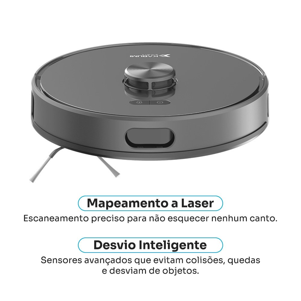 Robô Aspirador de Pó e Passa Pano Balão.info Smart K1100, Mapeia, MOP rotativo, Autolimpante, 10000PA, APP, 220V, Cor Inox/Cinza - KSAR110020CZ - view 5