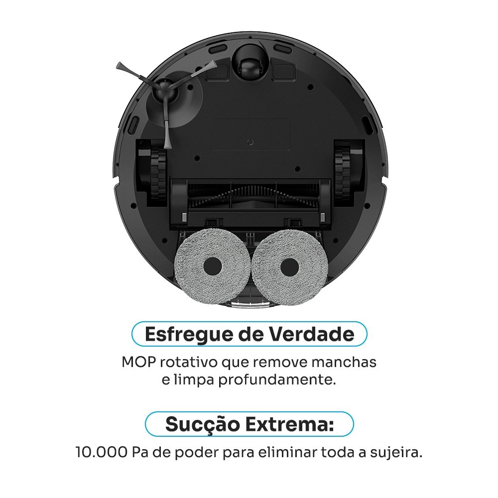 Robô Aspirador de Pó e Passa Pano Balão.info Smart K1100, Mapeia, MOP rotativo, Autolimpante, 10000PA, APP, 220V, Cor Inox/Cinza - KSAR110020CZ - view 4