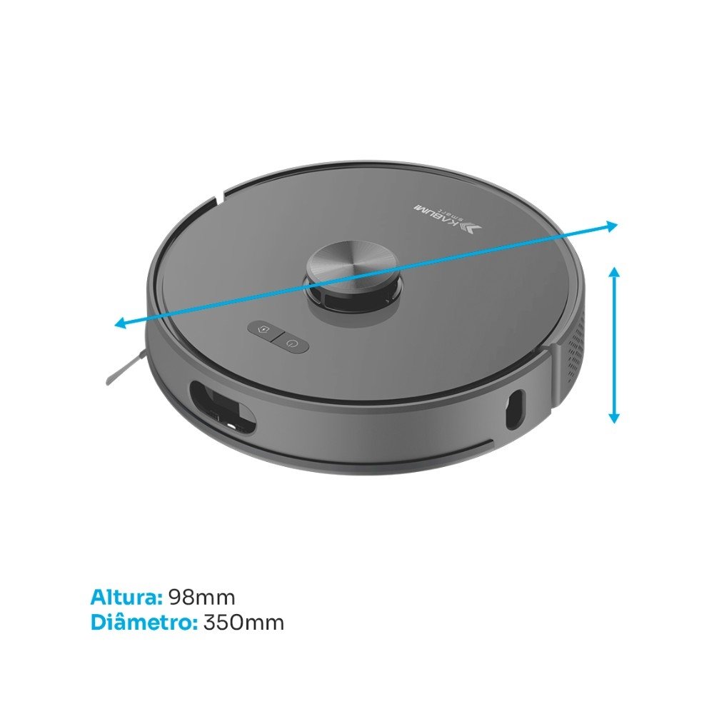 Robô Aspirador de Pó e Passa Pano Balão.info Smart K1100, Mapeia, MOP rotativo, Autolimpante, 10000PA, APP, 220V, Cor Inox/Cinza - KSAR110020CZ - view 2