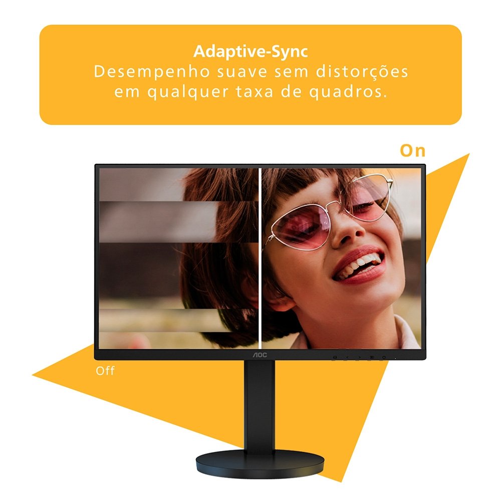 Imagem 3 de 15 do produto Monitor AOC 22", Full HD, 75Hz, VA, HDMI e VGA, Ângulo Ajustável, Altura Ajustável, Preto - 22B3HMF
