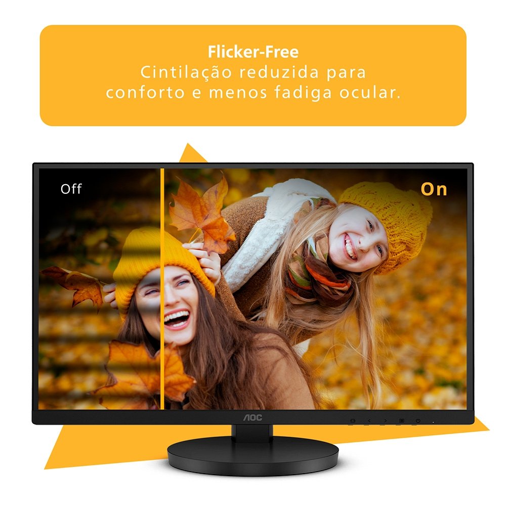 Imagem 7 de 15 do produto Monitor AOC 22", Full HD, 75Hz, VA, HDMI e VGA, Ângulo Ajustável, Altura Ajustável, Preto - 22B3HMF