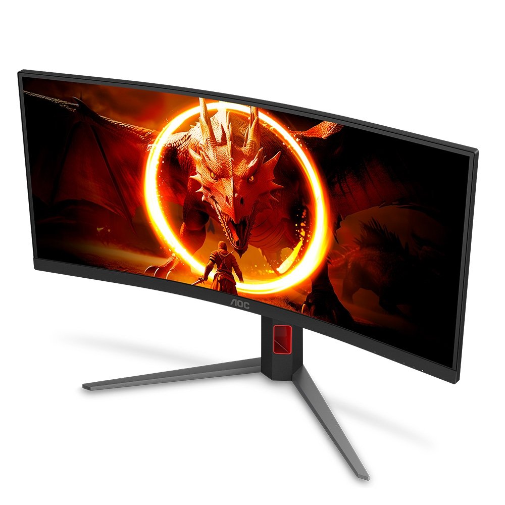 "Monitor Gamer Curvo AOC Agon 34"", Ultrawide, WQHD, 180Hz, 0.5ms, Fast VA, Adaptive-Sync, Altura Ajustável, Preto - U34G4C" - view 4