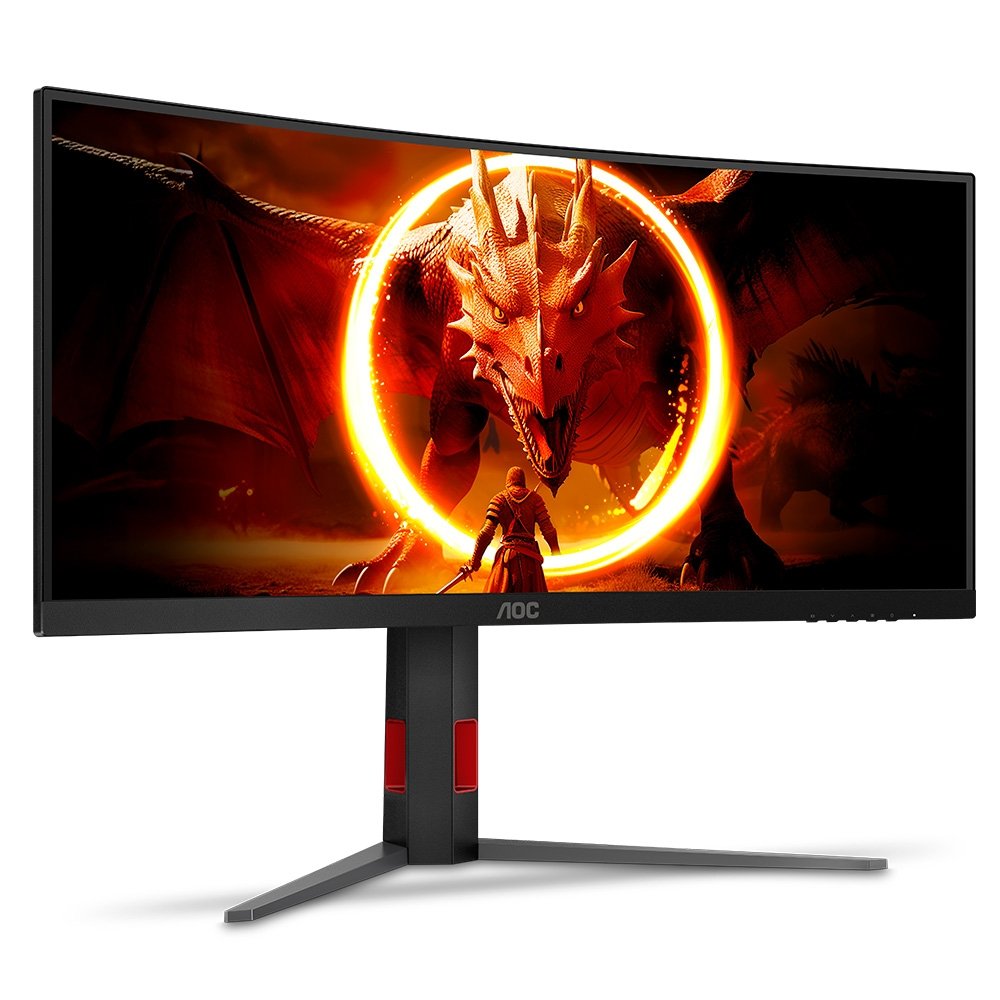 "Monitor Gamer Curvo AOC Agon 34"", Ultrawide, WQHD, 180Hz, 0.5ms, Fast VA, Adaptive-Sync, Altura Ajustável, Preto - U34G4C" - view 9