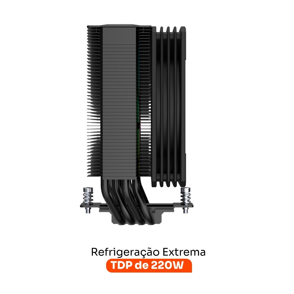 Imagem 4 de 7 do produto Air Cooler Gamer Husky Alisius 200, ARGB, AMD/ INTEL, 120mm, 220W - HAC200PT