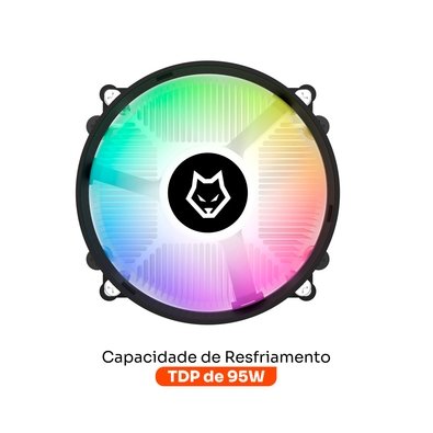 Air Cooler Gamer Husky Alisius 100, ARGB, AMD, 90mm, 95W - HAC100PT