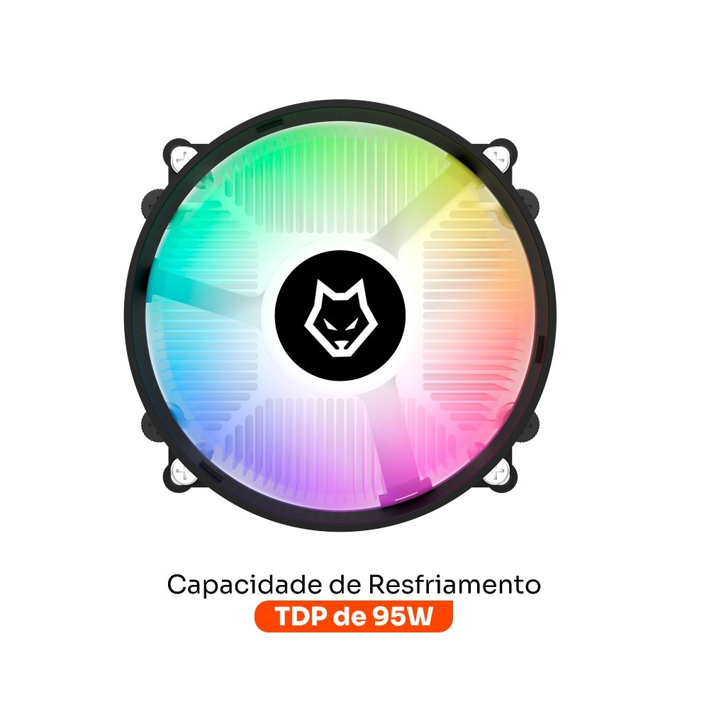 Imagem 2 de 4 do produto Air Cooler Gamer Husky Alisius 100, ARGB, AMD, 90mm, 95W - HAC100PT