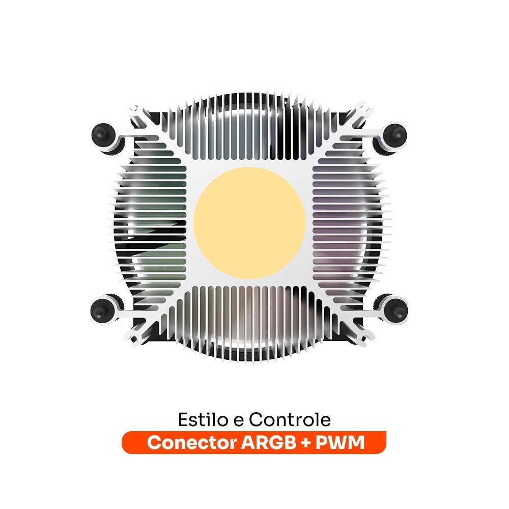 Imagem 4 de 4 do produto Air Cooler Gamer Husky Alisius 100, ARGB, AMD, 90mm, 95W - HAC100PT