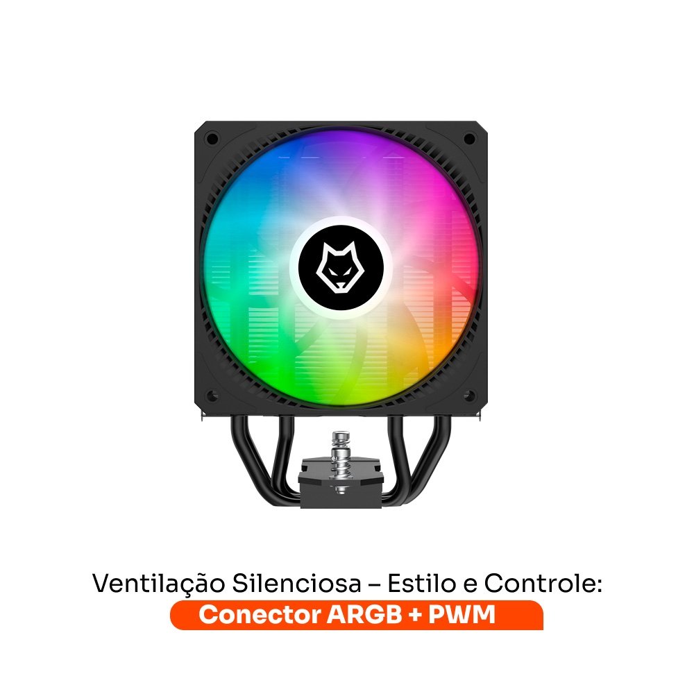 Air Cooler Gamer Balão.info Alisius 500, ARGB com Display, AMD/ INTEL, 120mm, 220W - HAC500PT - view 4
