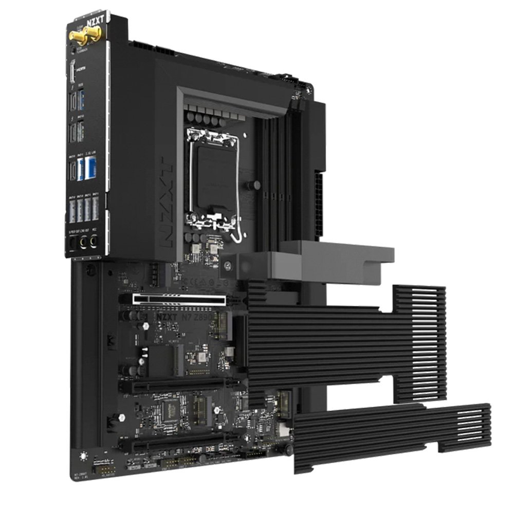 Imagem 3 de 4 do produto Placa Mãe Gaming NZXT N7 Z890, Intel Z890, LGA 1851, ATX, DDR5, com Wi-Fi e Cover, Preta - N7-Z89XT-B1