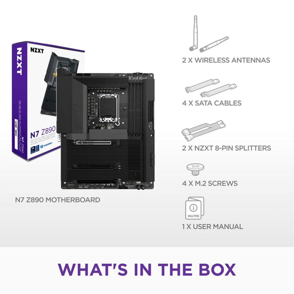 Placa Mãe Gaming NZXT N9 Z890, Intel Z890, LGA 1851, ATX, DDR5, com Wi-Fi e Cover, Preta - N9-Z89XT-B1 - view 9