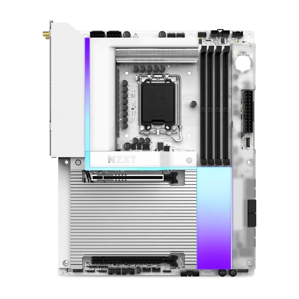 Placa Mãe Gaming NZXT N9 Z890, Intel Z890, LGA 1851, ATX, DDR5, com Wi-Fi e Cover, Branca - N9-Z89XT-W1