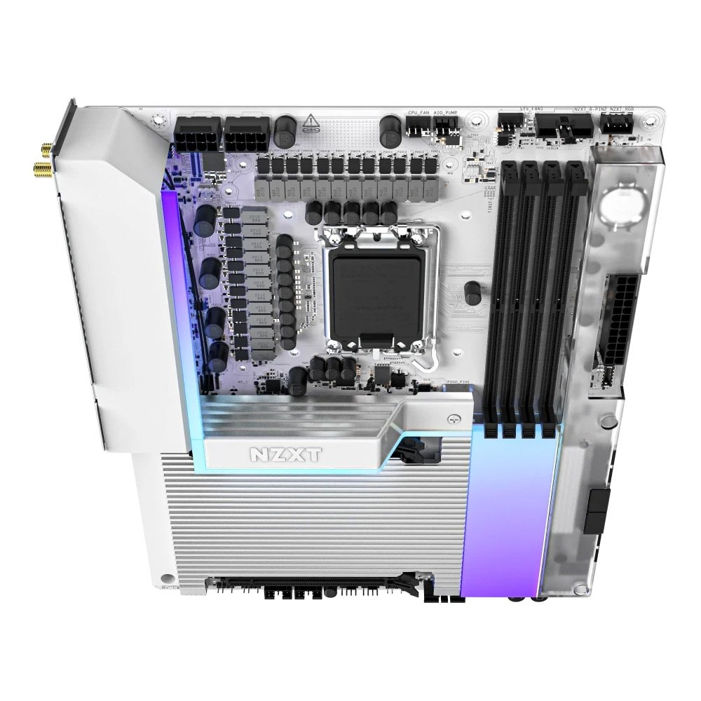 Placa-Mãe NZXT N9 Z890, Intel LGA 1851, ATX, DDR5, Wi-Fi 7, Bluetooth, Branco - N9-Z89XT-W1 - view 2