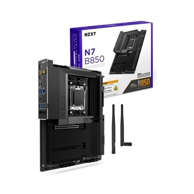 Placa Mãe NZXT N7 B850, AMD B850, AM5, ATX, DDR5, com Wi-Fi e Cover, Preta - N7-B85XT-B1