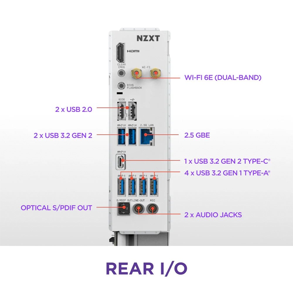 Imagem 8 de 9 do produto Placa Mãe NZXT N7 B850, AMD B850, AM5, ATX, DDR5, com Wi-Fi e Cover, Branca - N7-B85XT-W1