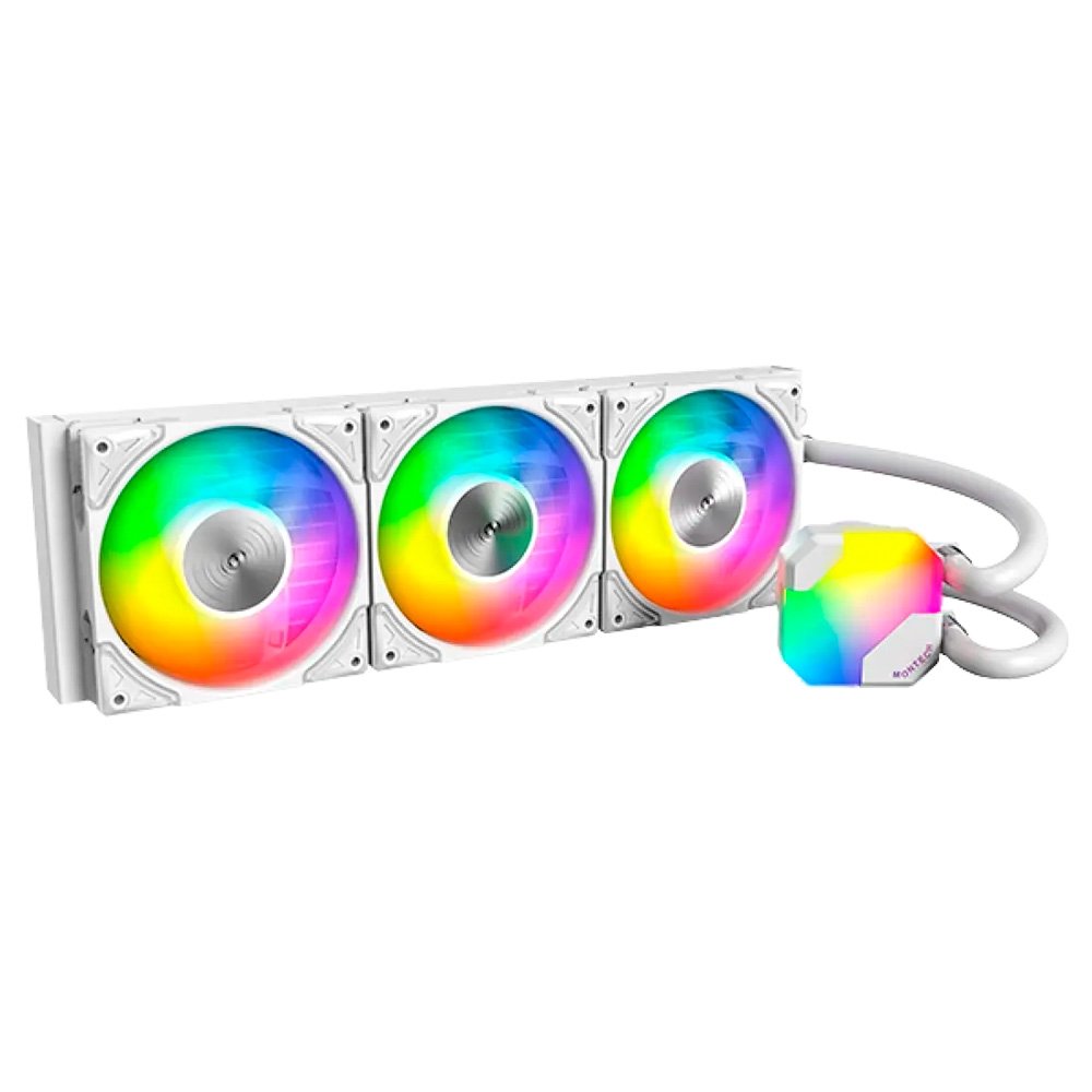 Water Cooler Montech HyperFlow, 360mm, com 3 Fans ARGB, Branco - HyperFlow ARGB 360 (W) Water Cooler Montech HyperFlow, 360mm, com 3 Fans ARGB, Branco - HyperFlow ARGB 360 (W)