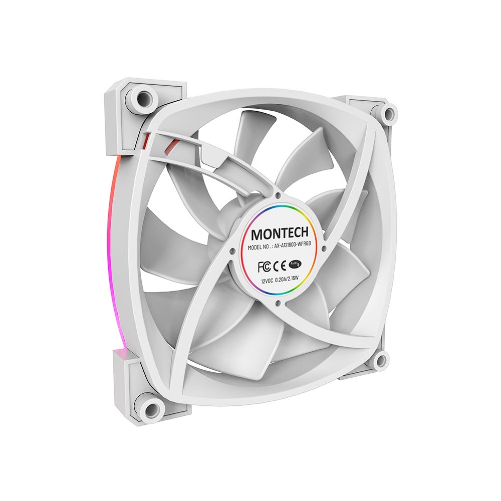 Ventoinha Montech AX120, 120mm, PWM, ARGB, Branco - AX120 PWM White