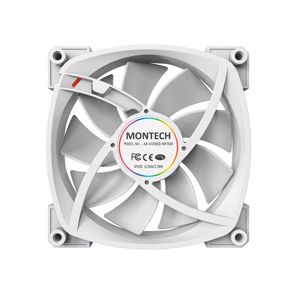 Ventoinha Montech AX120, 120mm, PWM, ARGB, Branco - AX120 PWM White