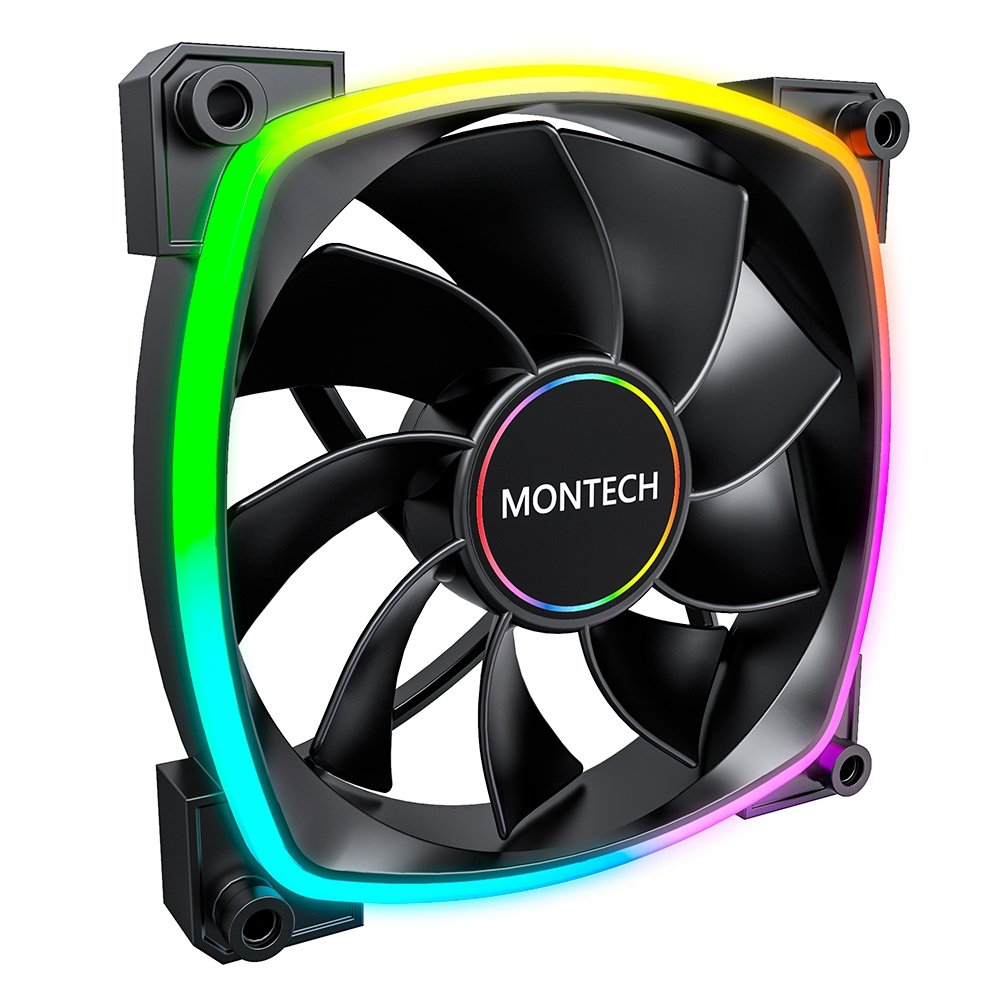 Ventoinha Montech RX140, 140mm, PWM, ARGB, Lâmina Reversa, Preto - RX140 PWM Black - view 3