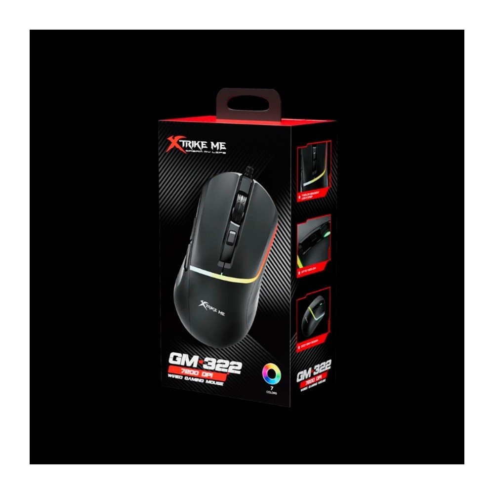 Mouse Gamer Xtrike Me GM-322, 7200 DPI, 6 Botões, RGB, Preto - GM-322 BK - view 4