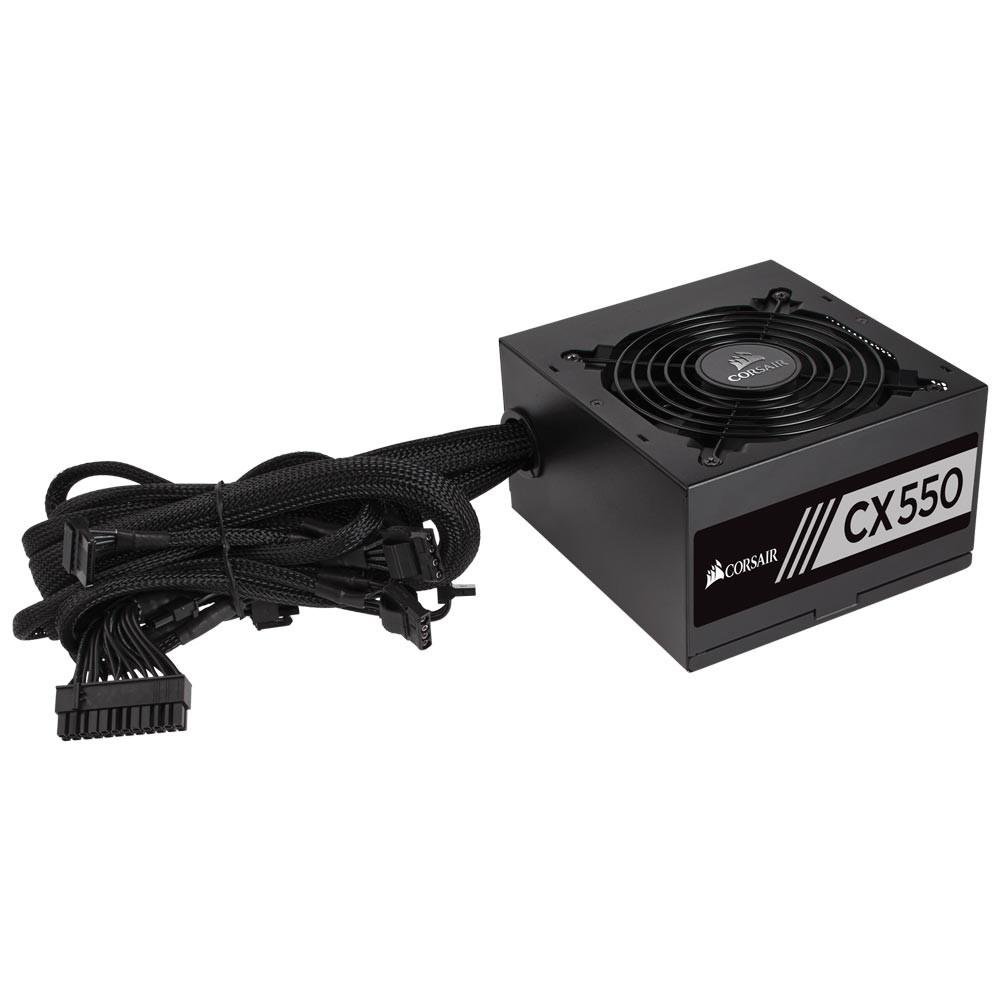Fonte Corsair CX550, 550W, 80 Plus Bronze, PFC Ativo, Sem Cabo, Preto - CP-9020121