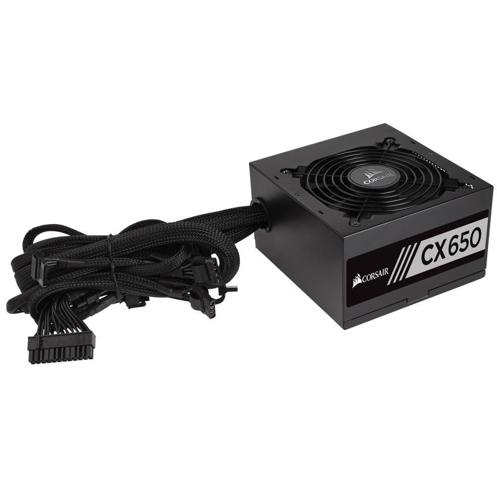 Fonte Corsair CX650, 650W, 80 Plus Bronze, PFC Ativo, Com Cabo, Preto - CP-9020122 Fonte Corsair CX650, 650W, 80 Plus Bronze, PFC Ativo, Com Cabo, Preto - CP-9020122