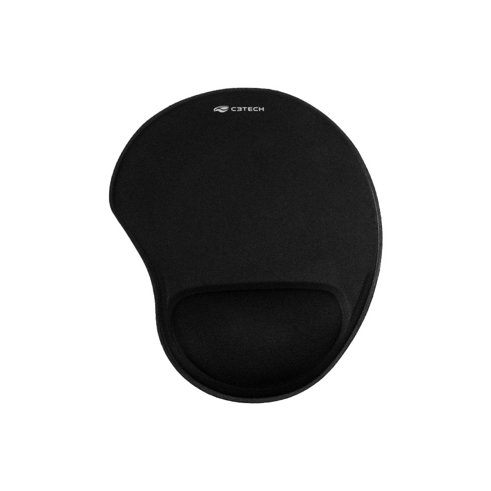 Mousepad Ergonômico C3Tech, com Apoio de Pulso em Gel, Preto - MP-50