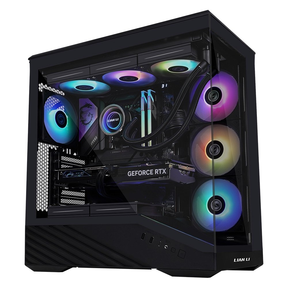Gabinete Gamer Lian Li Vector V100, Mid-Tower, ATX, Vidro Temperado, ARGB, Sem FANs, Preto - V100X Gabinete Gamer Lian Li Vector V100, Mid-Tower, ATX, Vidro Temperado, ARGB, Sem FANs, Preto - V100X