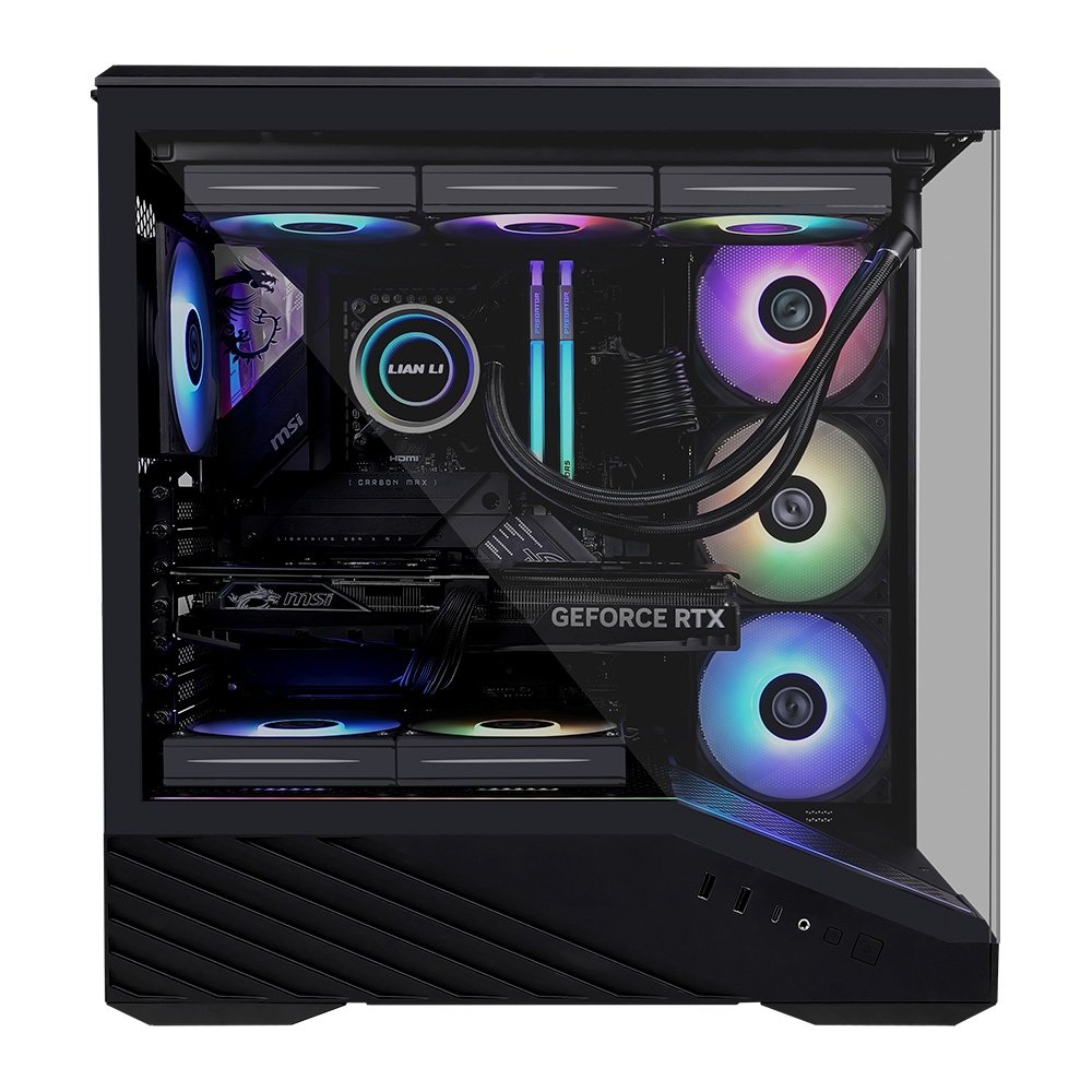 Gabinete Gamer Lian Li Vector V100, Mid-Tower, ATX, Vidro Temperado, ARGB, Sem FANs, Preto - V100X Gabinete Gamer Lian Li Vector V100, Mid-Tower, ATX, Vidro Temperado, ARGB, Sem FANs, Preto - V100X