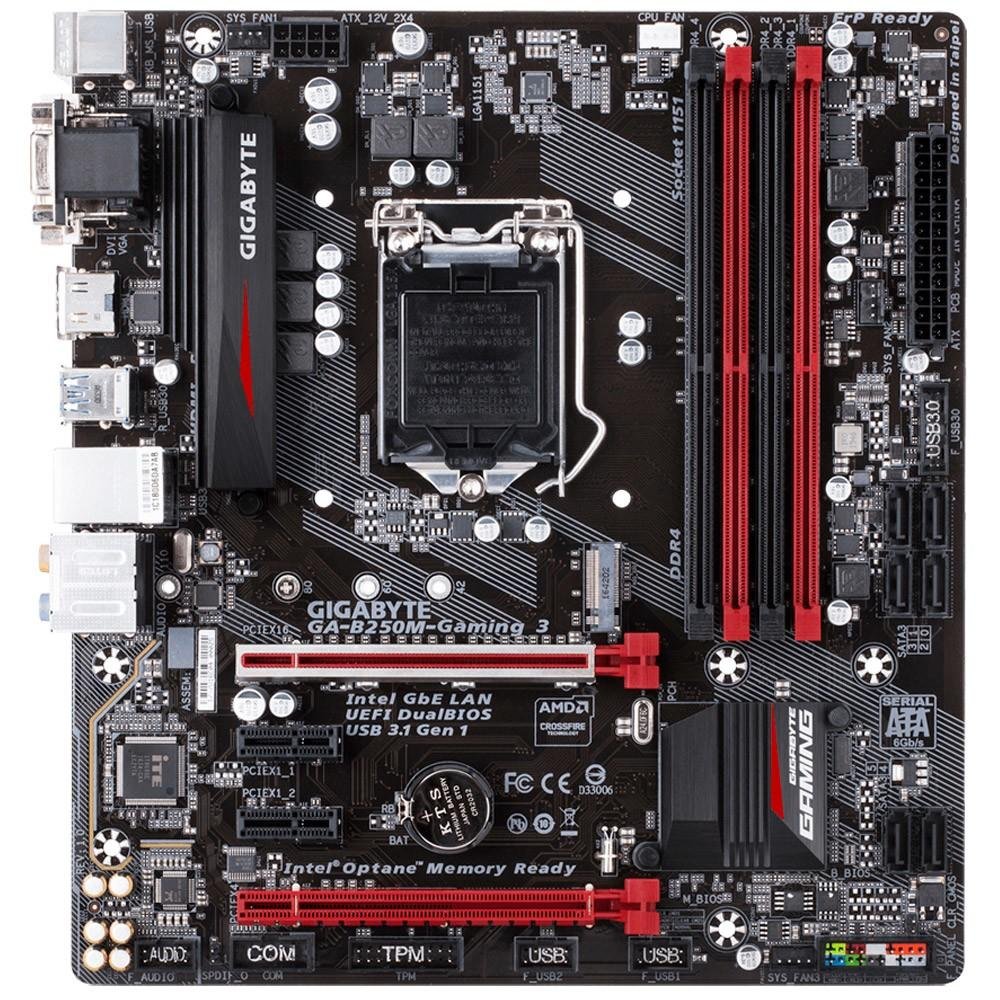 Placa-Mãe Gigabyte GA-B250M-Gaming 3, Intel LGA 1151, mATX, DDR4 Placa-Mãe Gigabyte GA-B250M-Gaming 3, Intel LGA 1151, mATX, DDR4