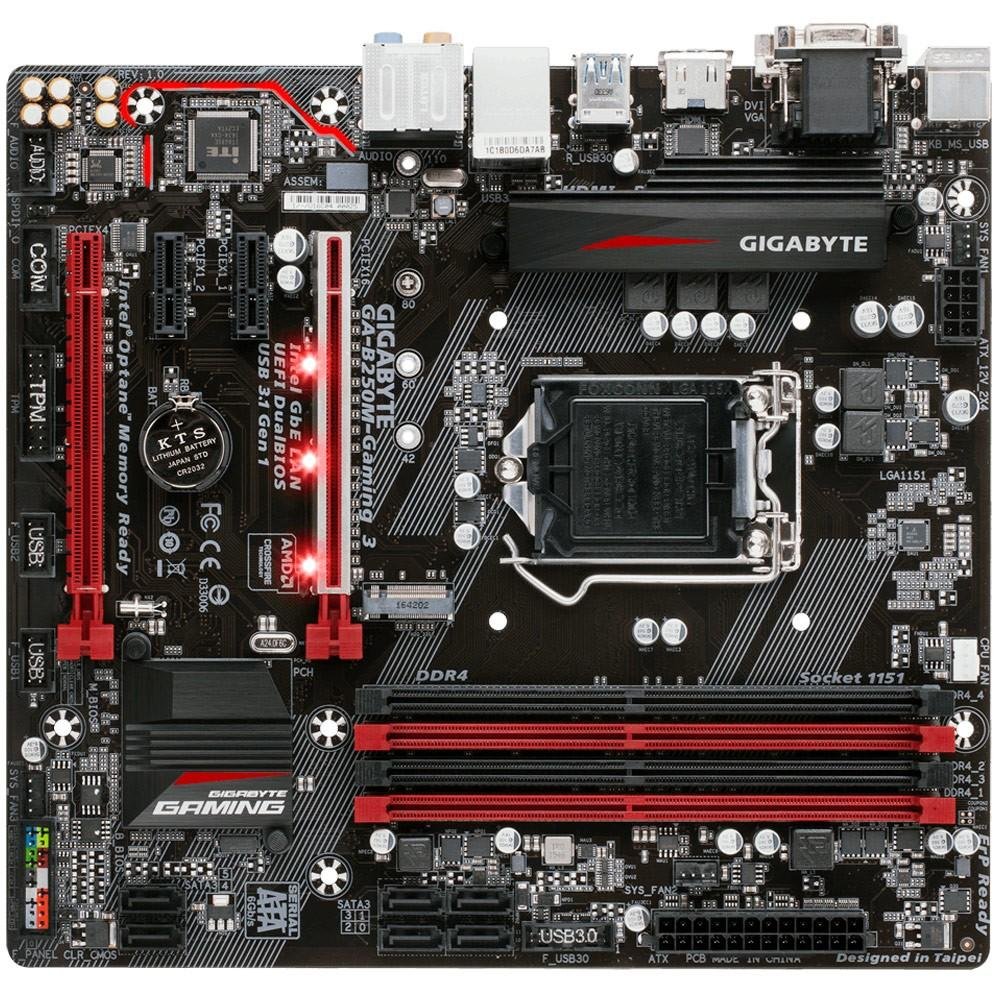 Placa-Mãe Gigabyte GA-B250M-Gaming 3, Intel LGA 1151, mATX, DDR4 Placa-Mãe Gigabyte GA-B250M-Gaming 3, Intel LGA 1151, mATX, DDR4