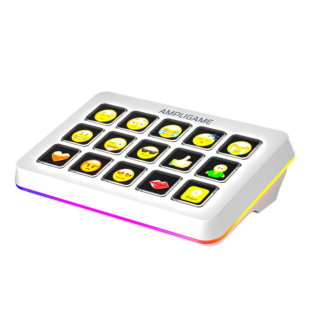 Mesa Controladora Gamer Fifine AmpliGame D6, 15 Teclas Macro LCD, RGB, Branco - D6W - view 4