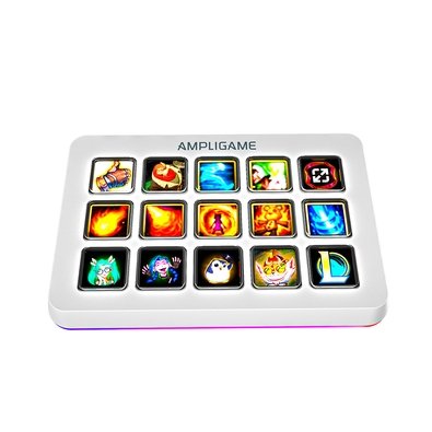 Mesa Controladora Gamer Fifine AmpliGame D6, 15 Teclas Macro LCD, RGB, Branco - D6W